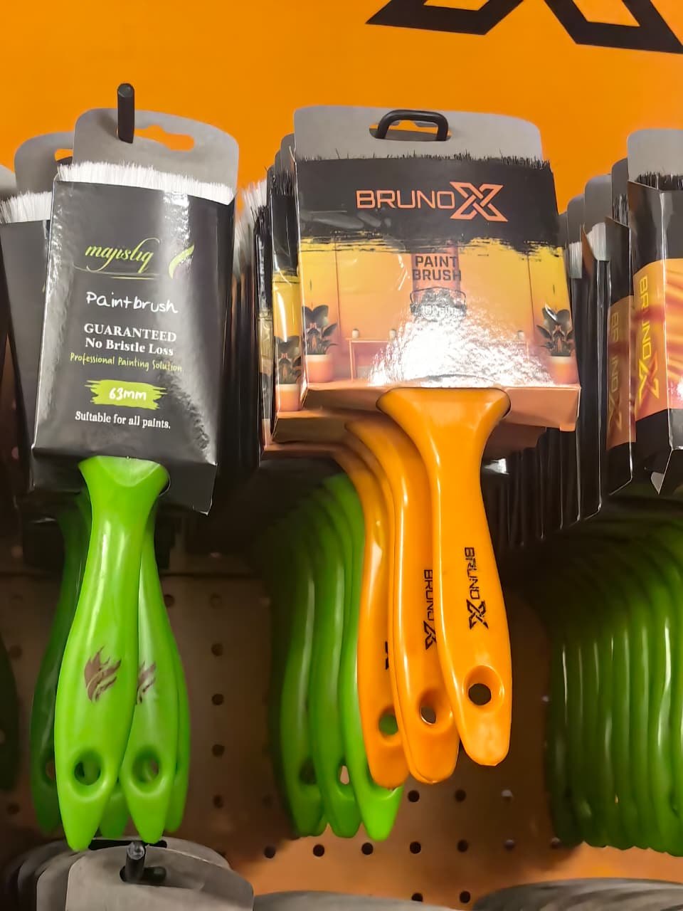 Paint brushes with colorful handles